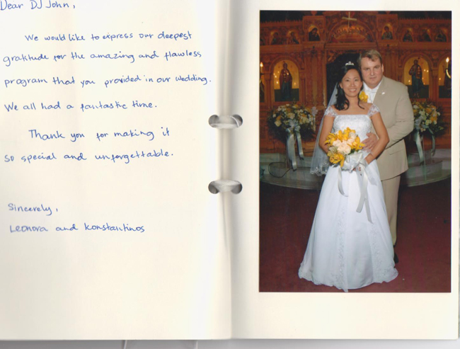 Happy clients at their wedding with DJ Filipino